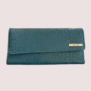 Teal Kenneth Cole Reaction Wallet w/Leopard Interior